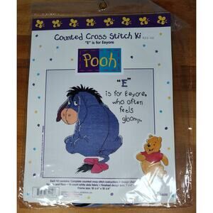 Disney Winnie the Pooh E is for Eeyore Counted Cross Stitch Kit